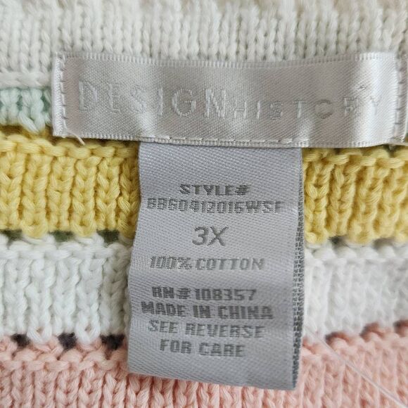 Design History Pastel Rainbow Sleeveless Knit Top NWT Size 3X Striped Sweater - Picture 5 of 8